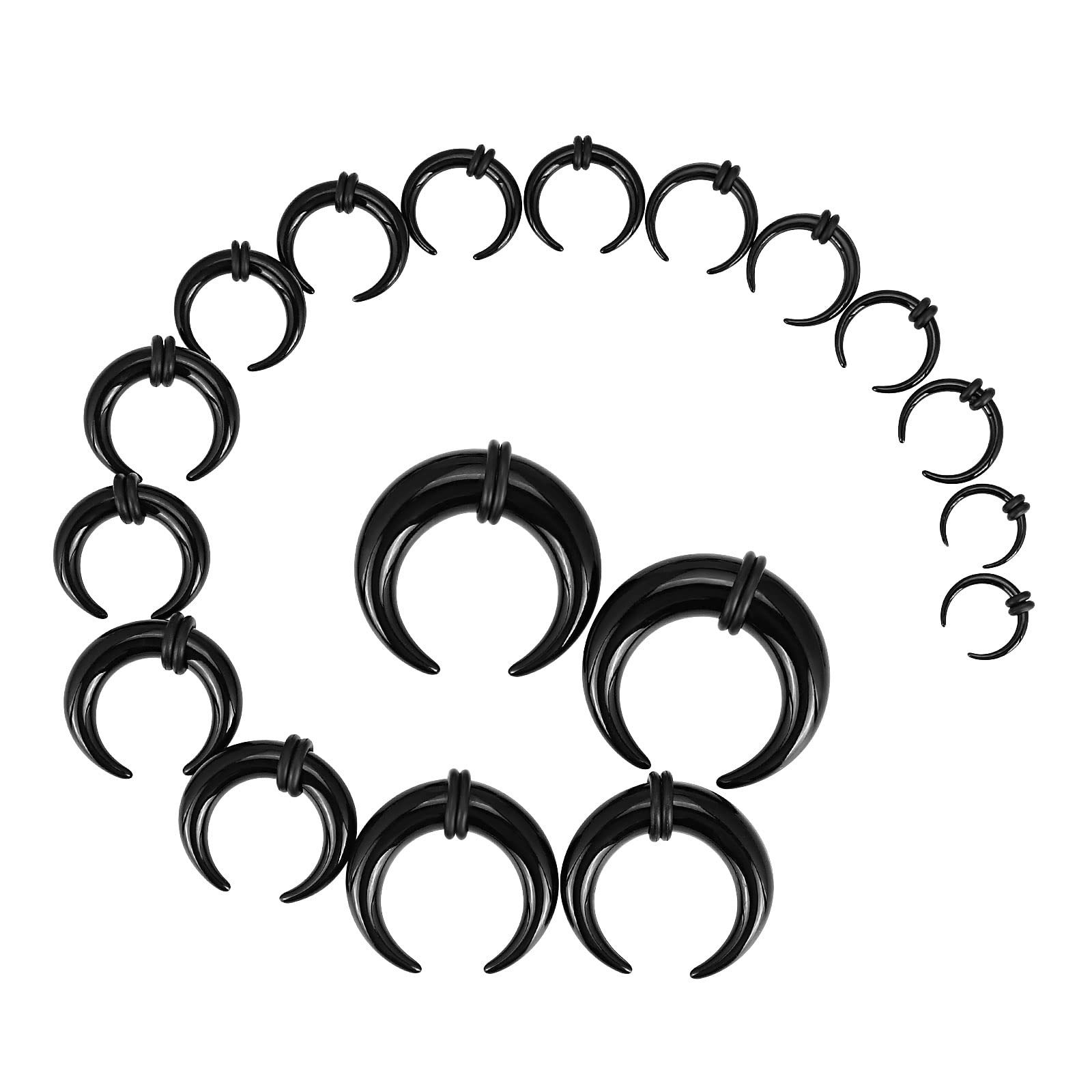 Body Jewelry Gauges - 18Pcs Acrylic Septum Pincher Tapers C