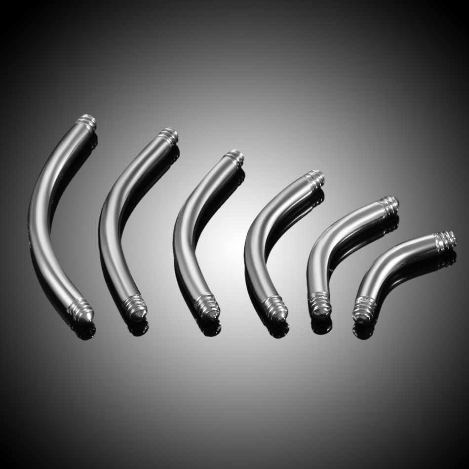 Body Jewelry Gauges - 100Pcs/lot Steel Piercing Banana Parts for