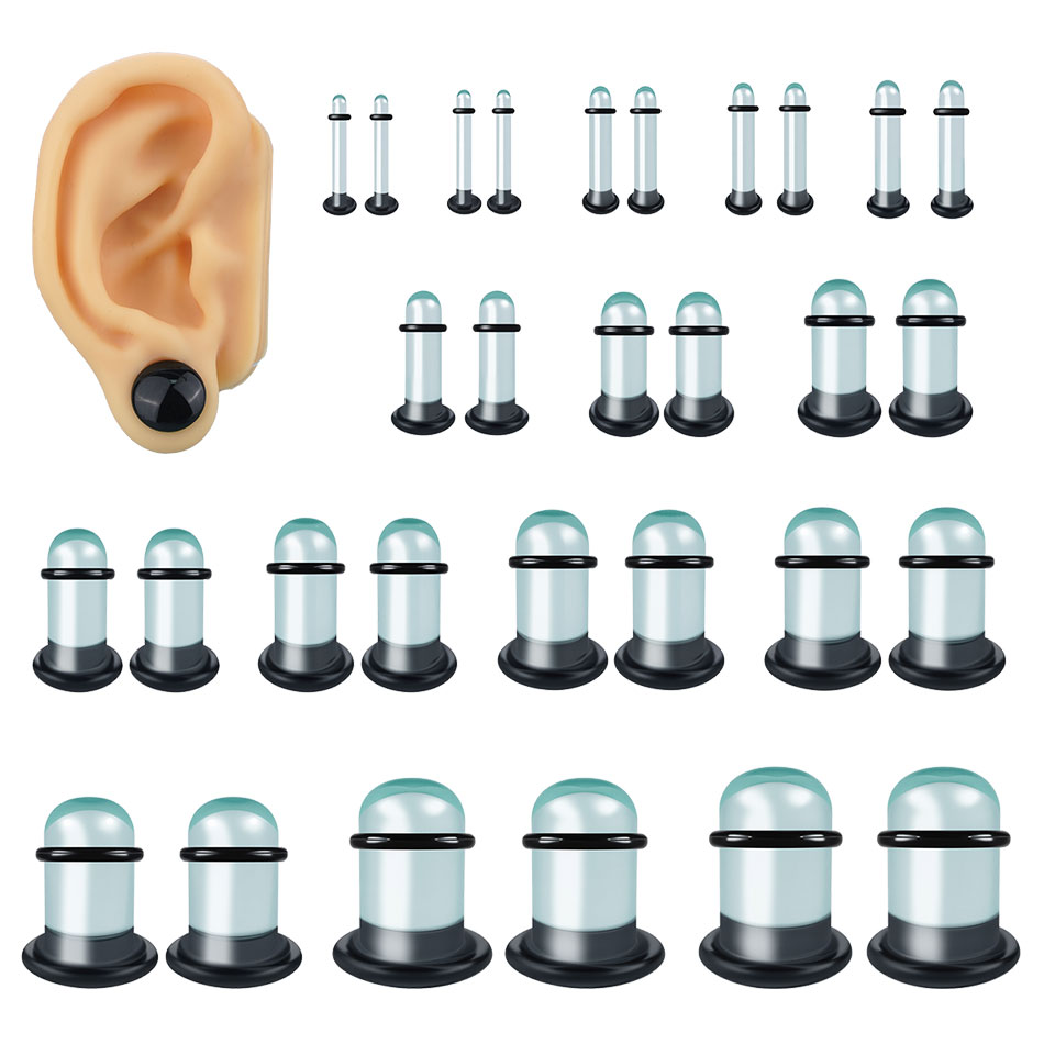 Body Jewelry Gauges - 2pcs Glass Ear Gauges Stretching Kit
