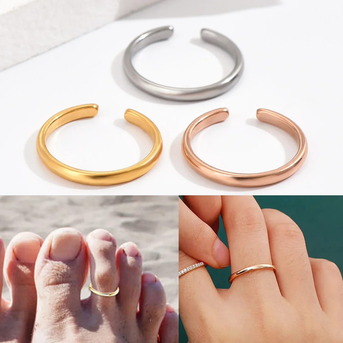 Body Jewelry Rings - 1PC Toe Rings for Women Adjustable