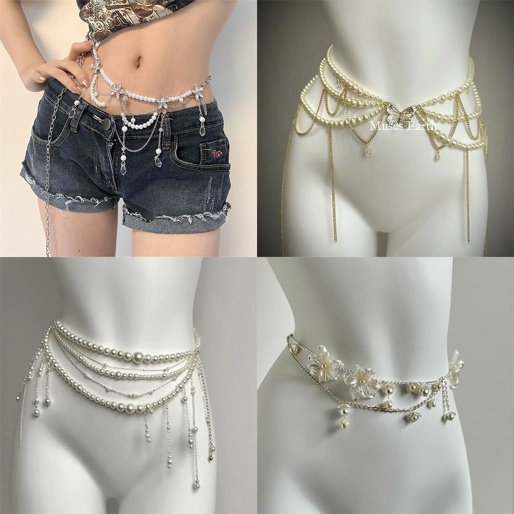 Qualiti Body Jewelry - Fashion Elegant Pearl Waist Chains Waist