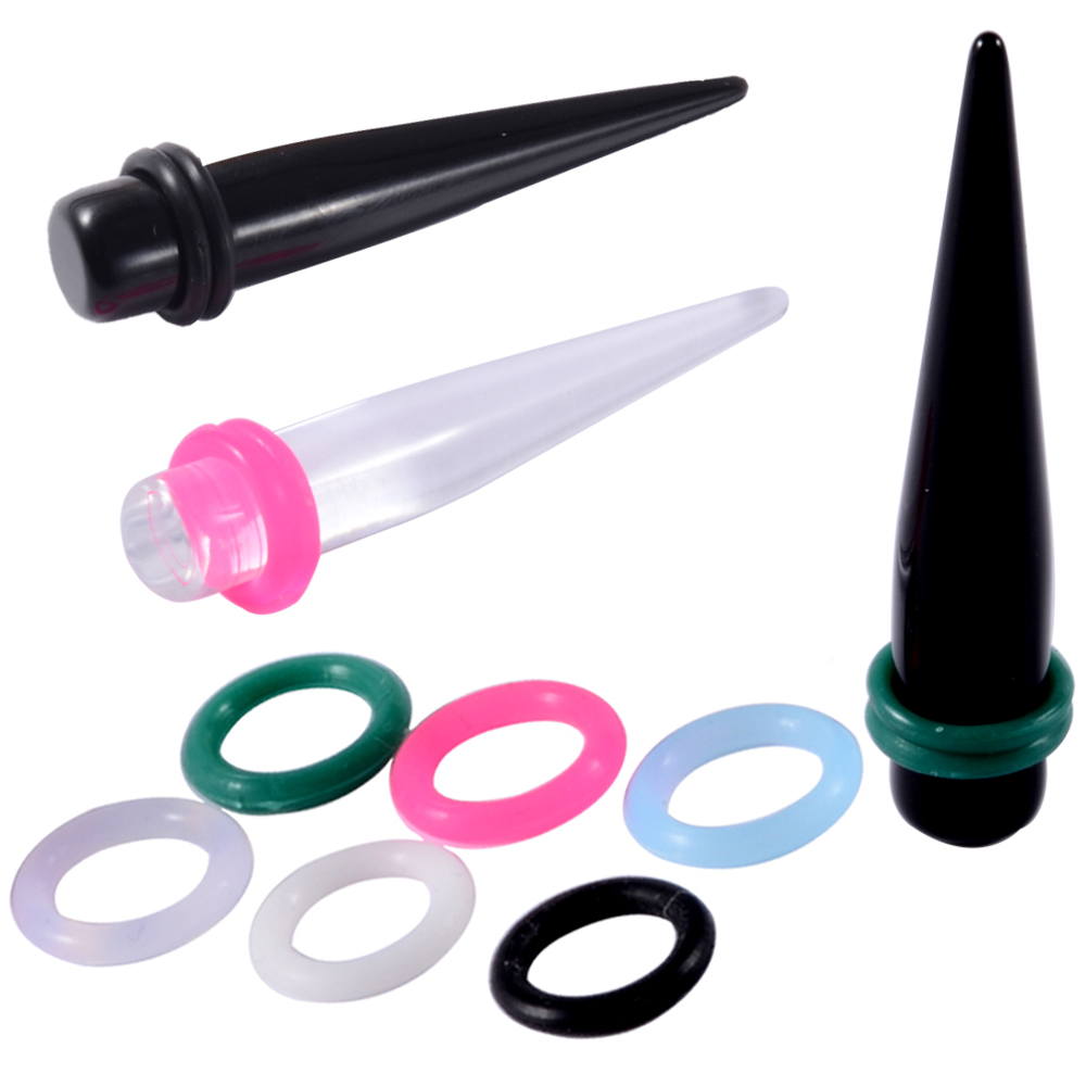 Body Jewelry Gauges - 20pcs 1mm-22mm Rubber Ear Taper Expander