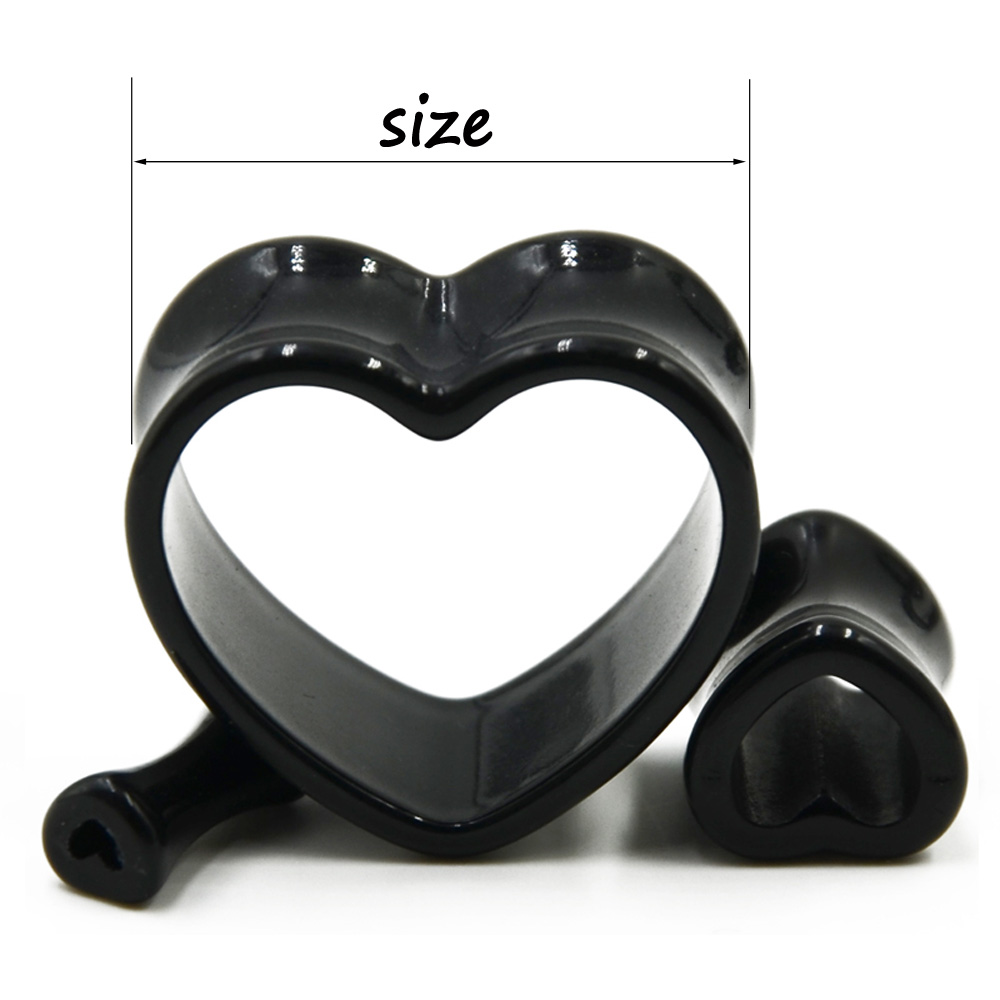 Acrylic Love Black White Heart - Body Jewelry Gauges review and price