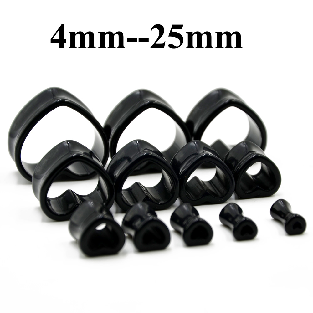 Acrylic Love Black White Heart - Body Jewelry Gauges review and price