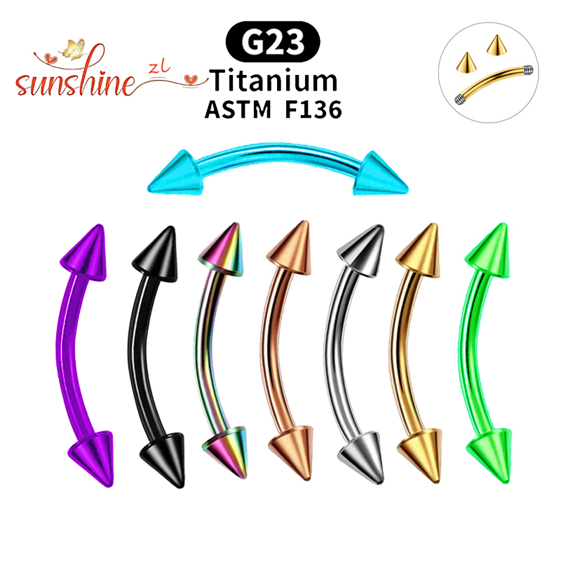 1PC G23 Titanium Spike Curved  - Eyebrow Curved Barbell review and price