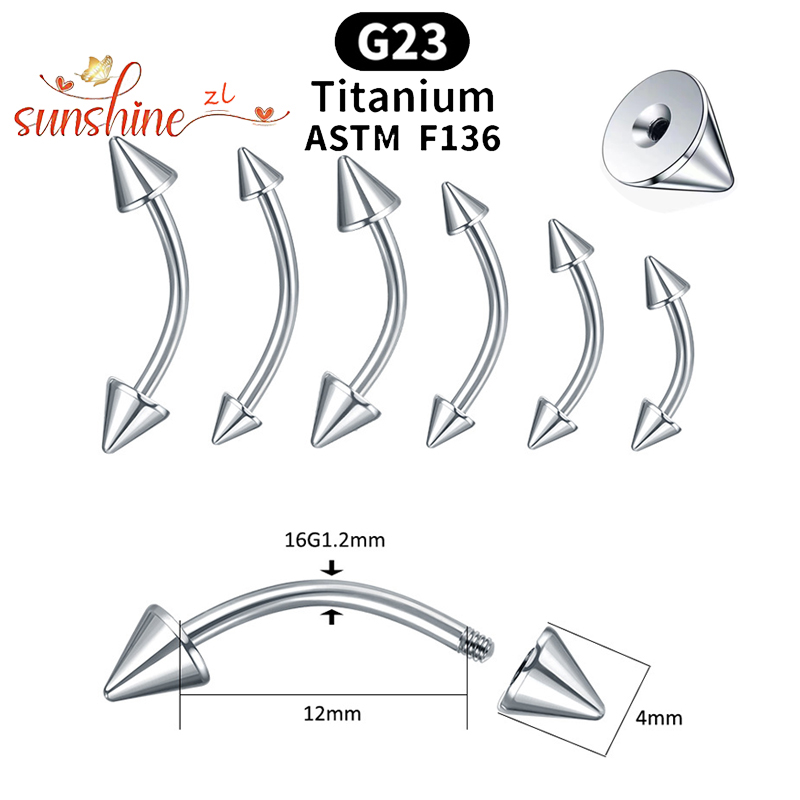 1PC G23 Titanium Spike Curved  - Eyebrow Curved Barbell review and price