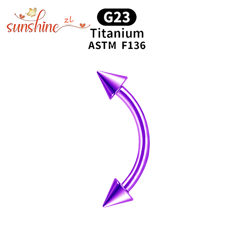 1PC G23 Titanium Spike Curved  - Eyebrow Curved Barbell review and price