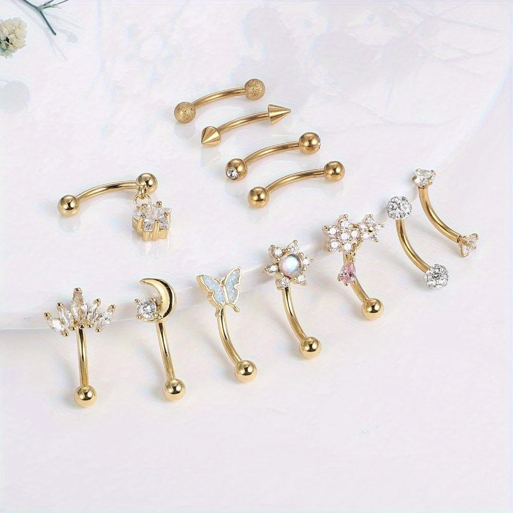 Florideco 1PC Stainless Steel  - Eyebrow Curved Barbell review and price