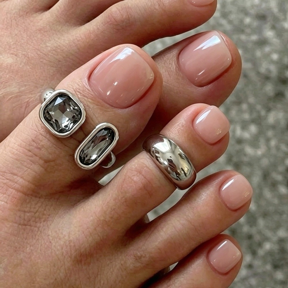2Pcs/set Light Lux Toe Ring Se - Body Jewelry Rings review and price