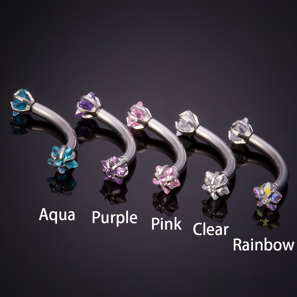 1pc Steel Cubic Zirconia Eyebr - Eyebrow Curved Barbell review and price