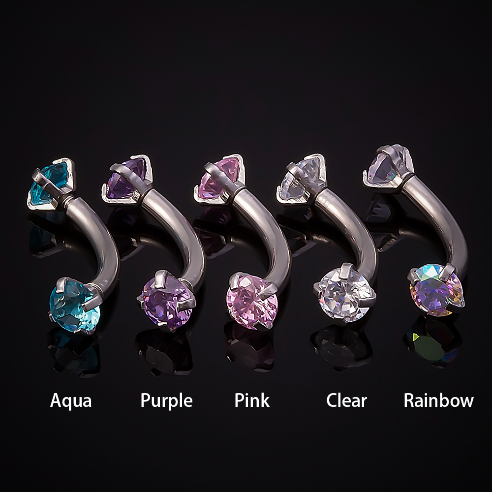 1pc Steel Cubic Zirconia Eyebr - Eyebrow Curved Barbell review and price