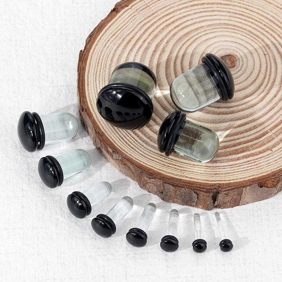 2pcs Glass Ear Gauges Stretchi - Body Jewelry Gauges review and price