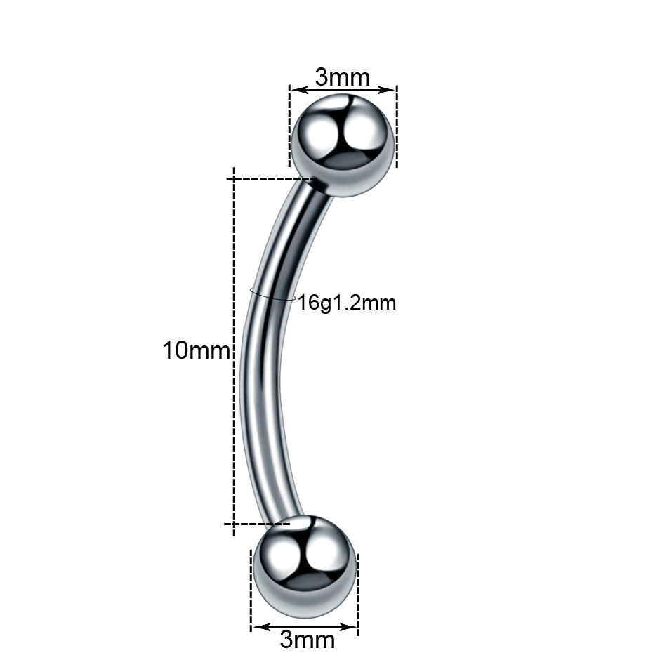 1pc Titanium Ball Eyebrow Pier - Eyebrow Curved Barbell review and price