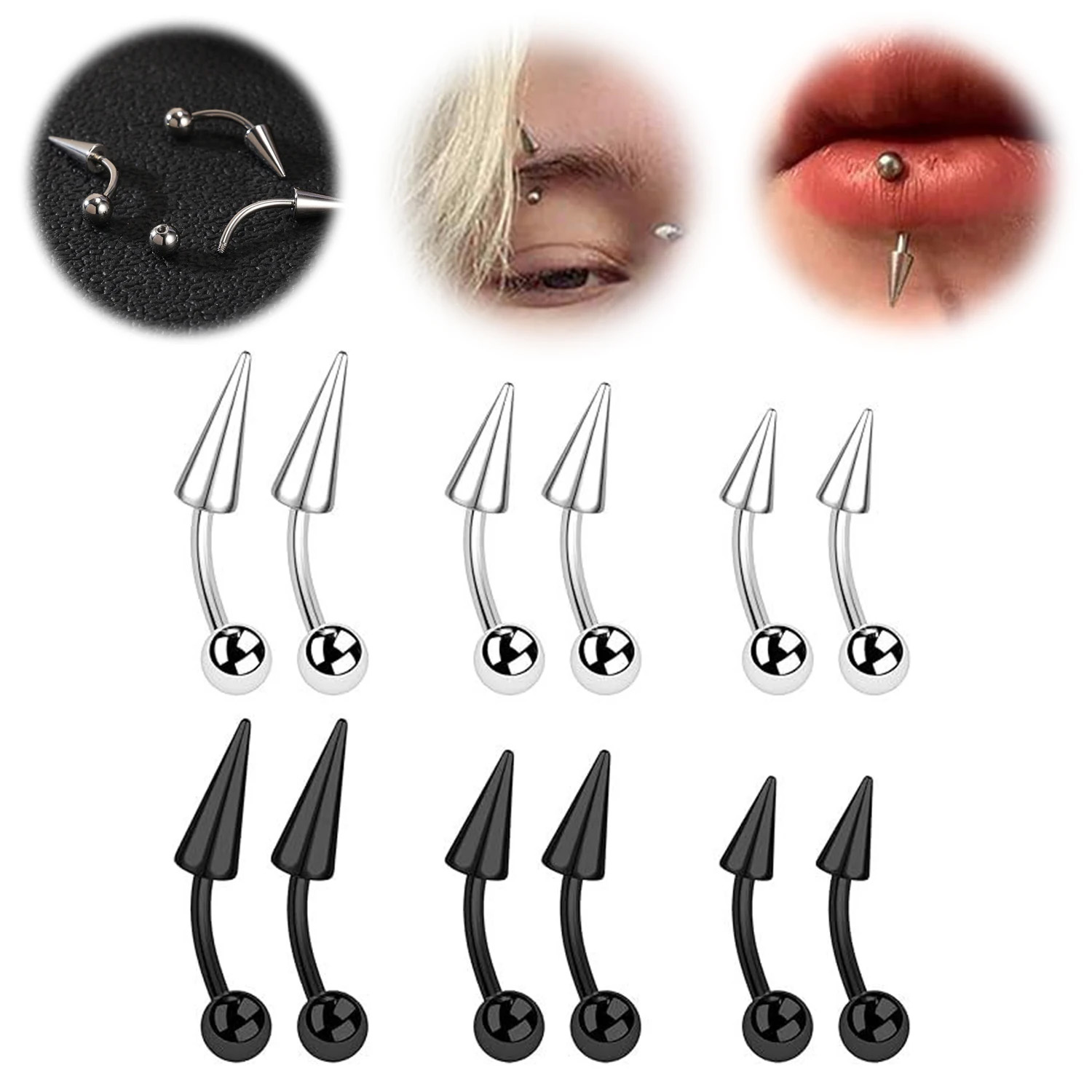 1PC 16G Long Spike Bridge Stai - Eyebrow Curved Barbell review and price