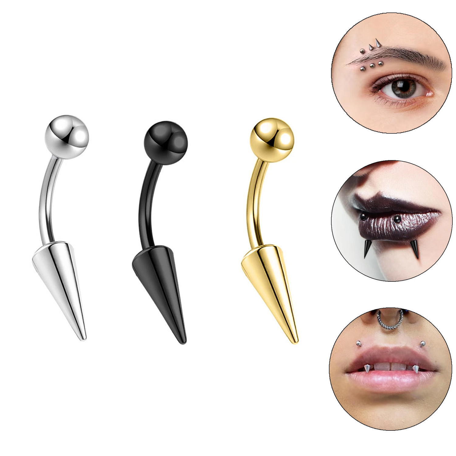 1PC 16G Long Spike Bridge Stai - Eyebrow Curved Barbell review and price