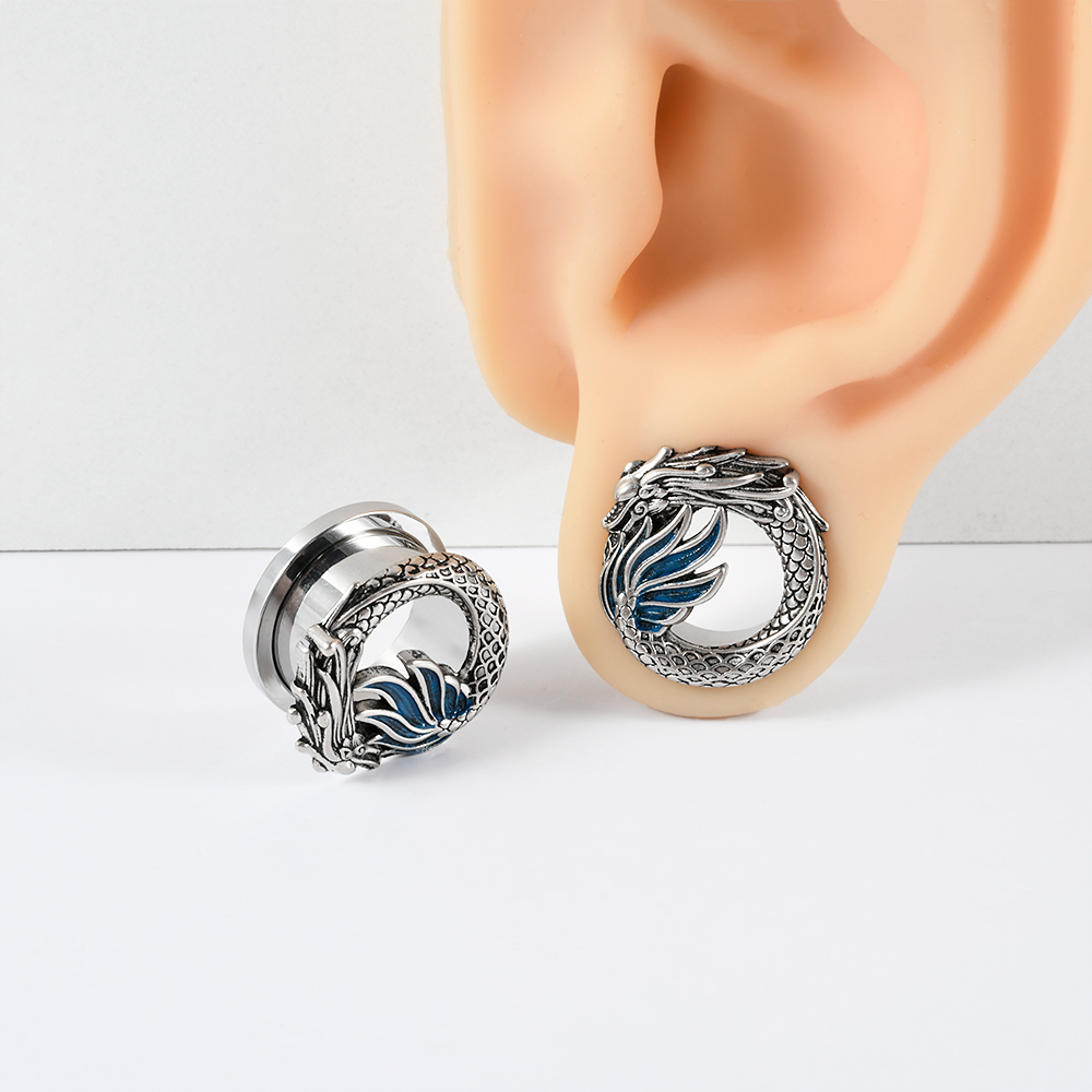 1-2PCS Vintage Chiness Dragon  - Body Jewelry Gauges review and price