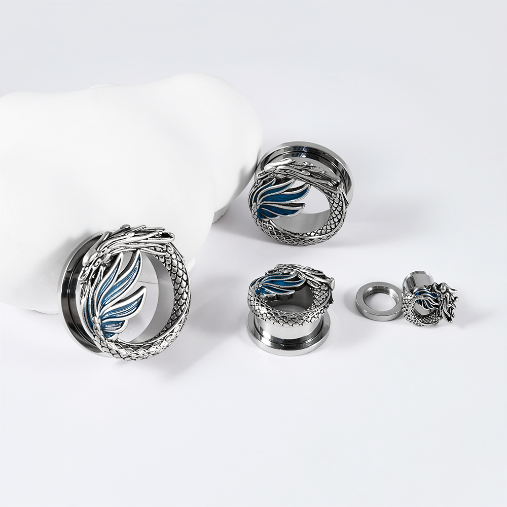 1-2PCS Vintage Chiness Dragon  - Body Jewelry Gauges review and price