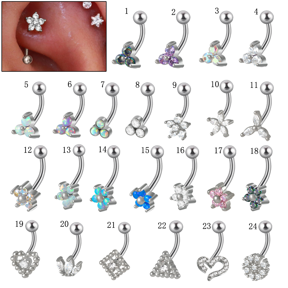 1PC G23 TItanium 16G Crystal F - Eyebrow Curved Barbell review and price