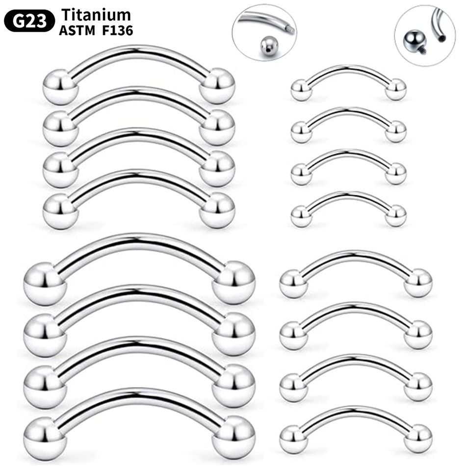 1Pc Titanium Piercing Curved B - Eyebrow Curved Barbell review and price