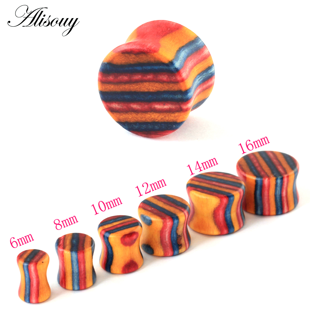 1PC Fashion Ear Plugs Wood Fle - Body Jewelry Gauges review and price