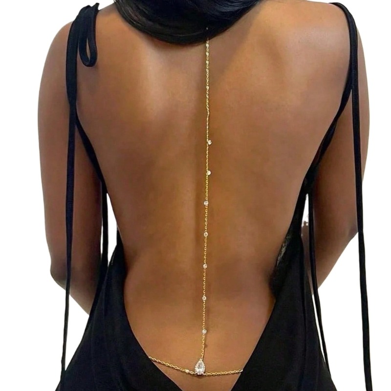 Bride Backless Rhinestone Wate - Body Jewelry Necklace review and price