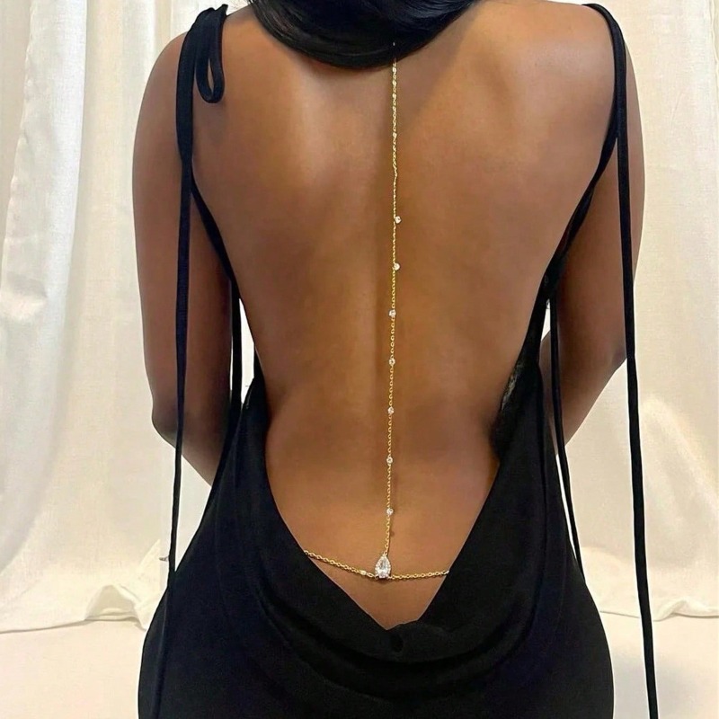 Bride Backless Rhinestone Wate - Body Jewelry Necklace review and price
