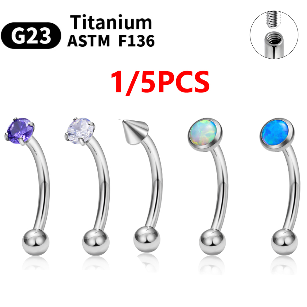 1/5PCS ASTM F136 Titanium Inte - Eyebrow Curved Barbell review and price